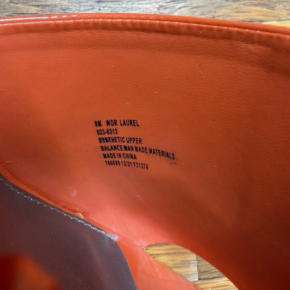 Worthington Platform Wedge Sandal Mules Patent Orange Women's Sz 9 NWT *